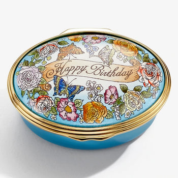 Halcyon Days Enamel Box - Happy Birthday